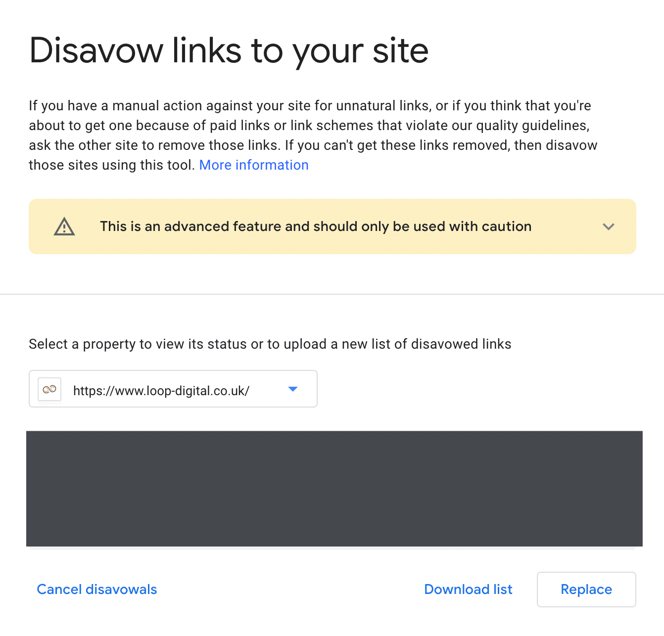 Google search console disavow tool