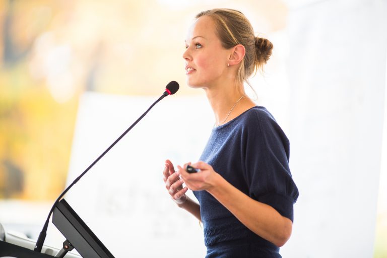 lady doing a presentation