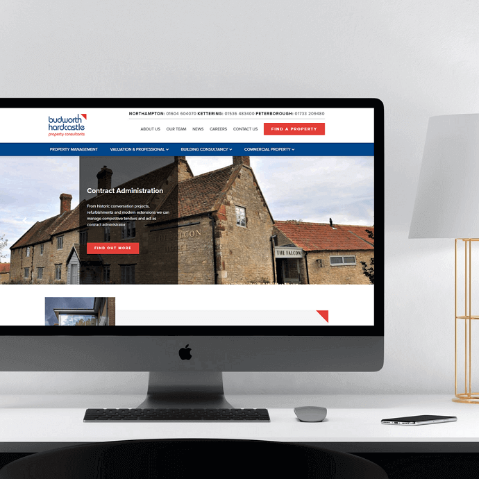 Budworth Hardcastle website on desktop