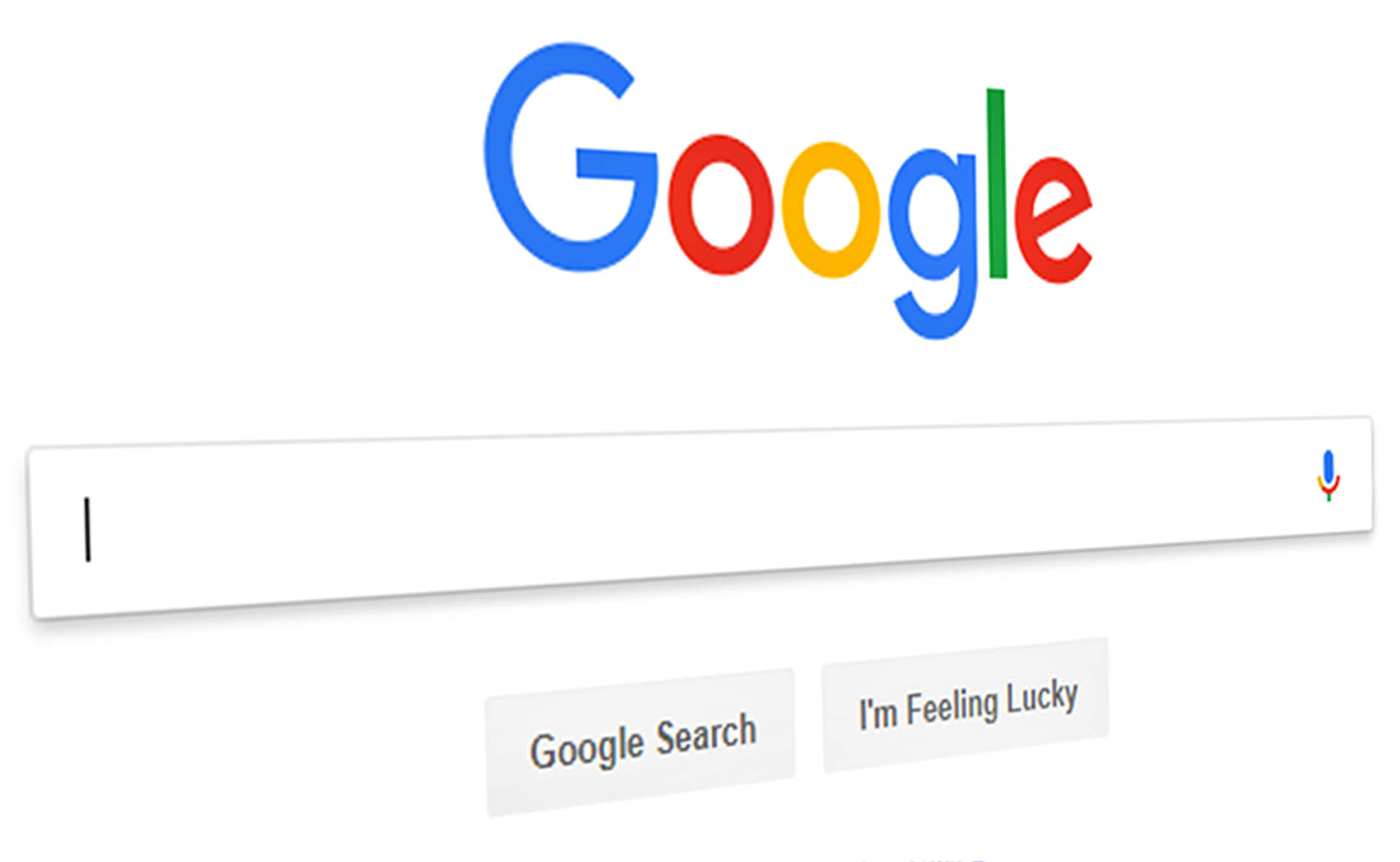 Close up of google search homepage