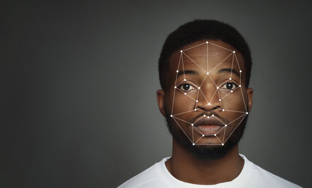 Futuristic and technological scanning of face for deepfake