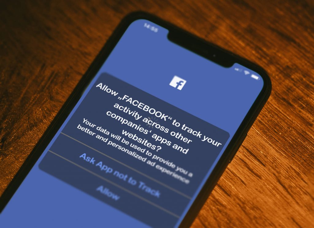 Apple iPhone facebook app request permission from users to track their activity