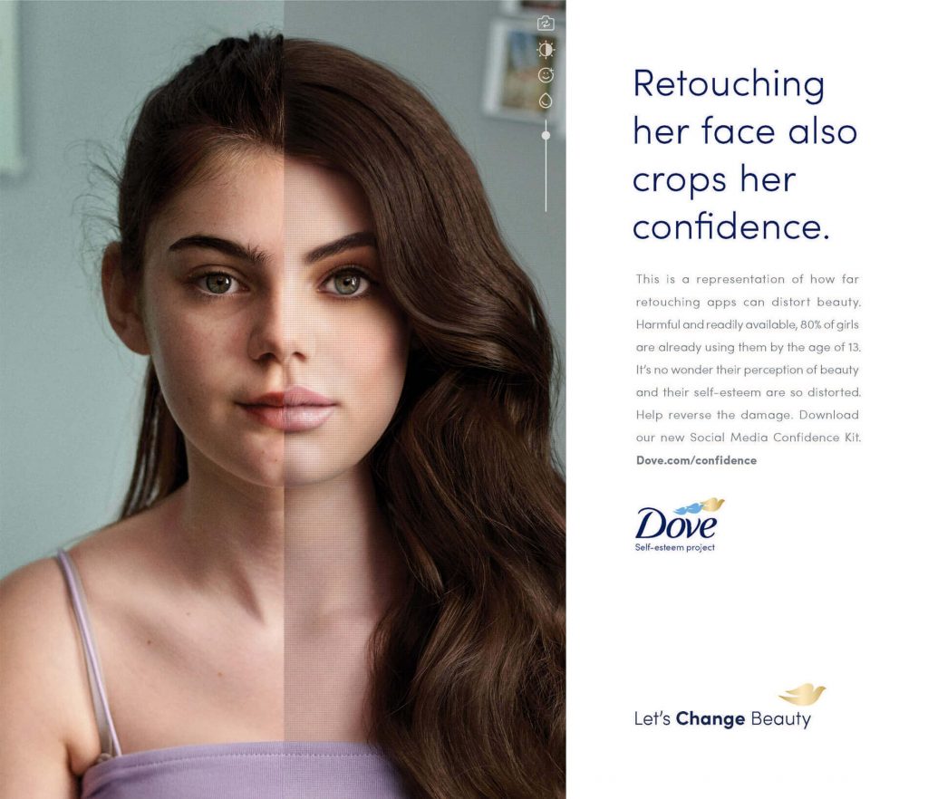 Dove selfie talk digital marketing campaign