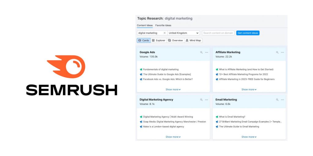 semrush content research tool