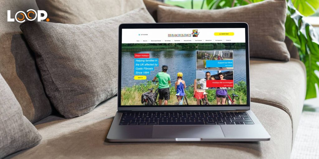 example of a non-profit website on a laptop - Dream Holidays