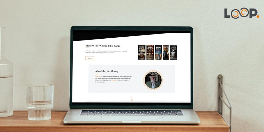 Example portfolio website on a laptop - whisky bible