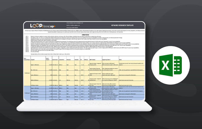 Keyword research template - Loop Digital