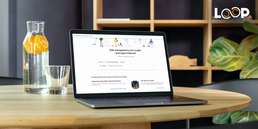 Google new ads transparency centre on a laptop