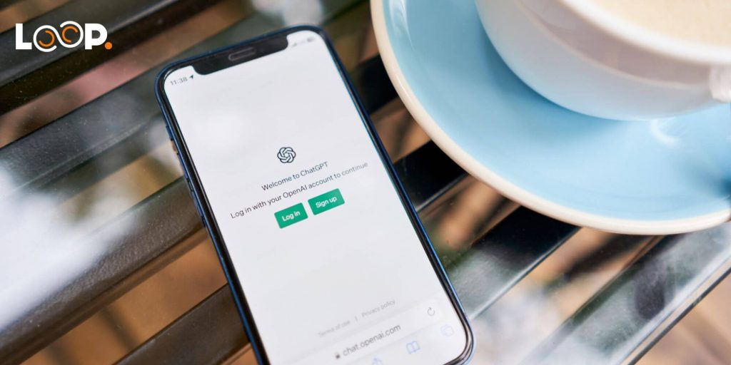 chatgpt login screen on a mobile device