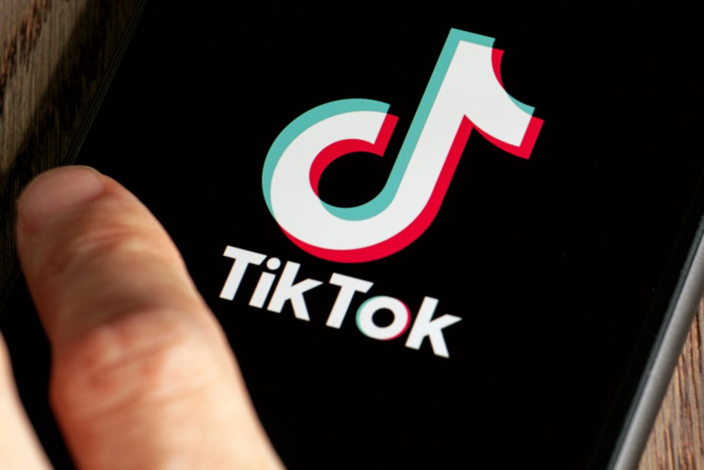 Closeup of TikTok on someone's phone