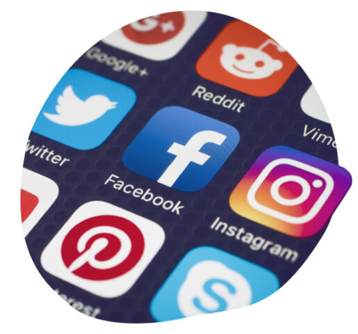 Social Media Icons on a Phone - Loop Digital Social Media Ads Services