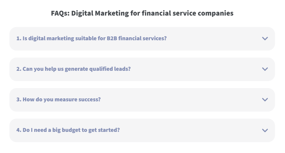 FAQs examples for financial services