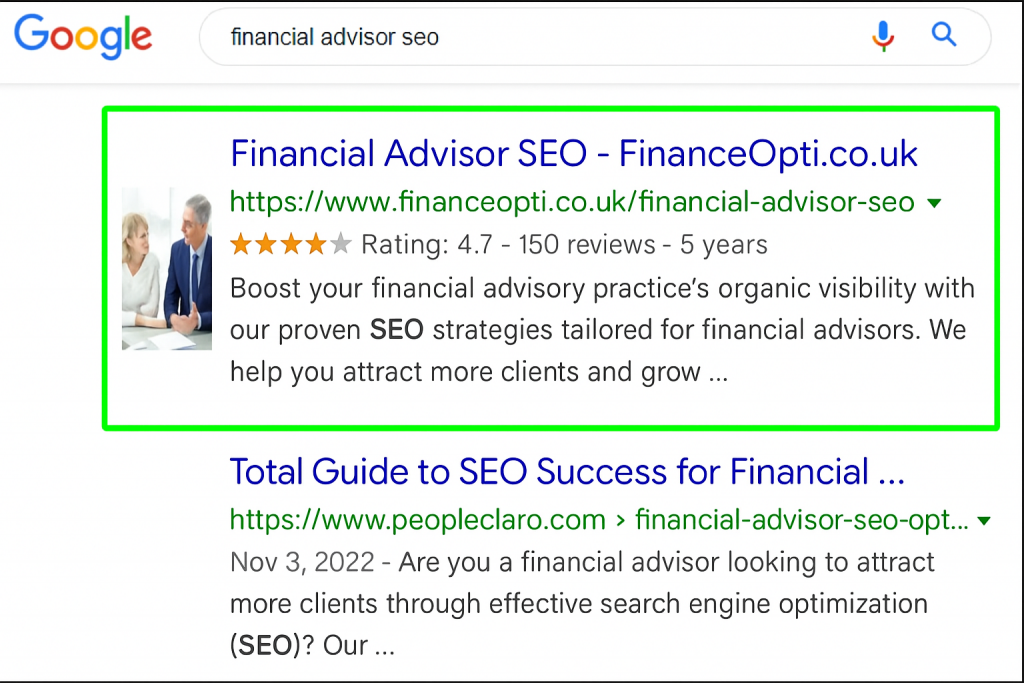 Example of rich snippet 