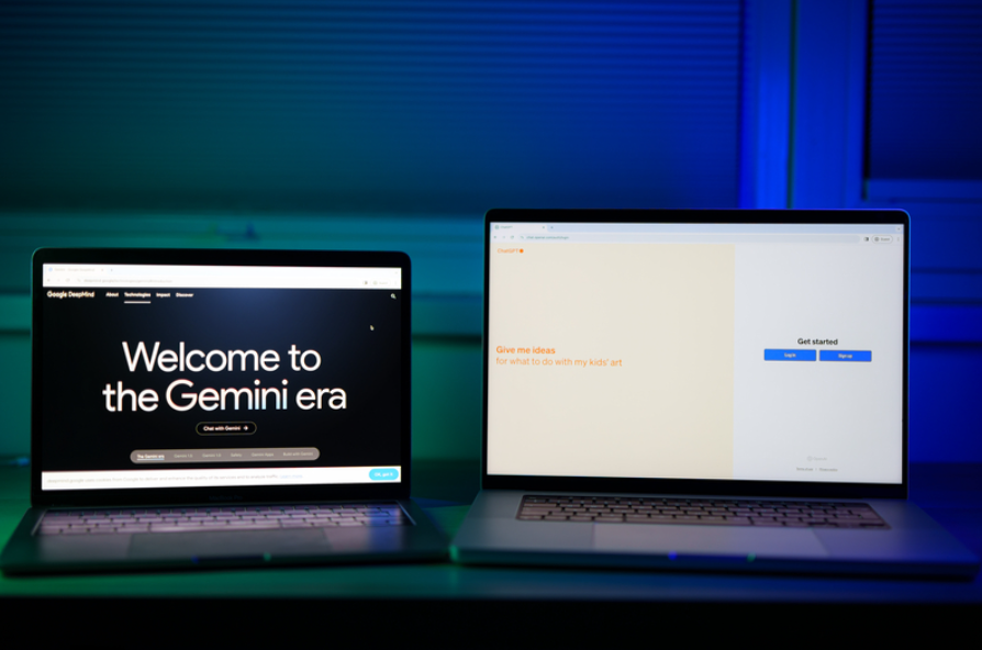 'Welcome to Gemini era' on laptop screen