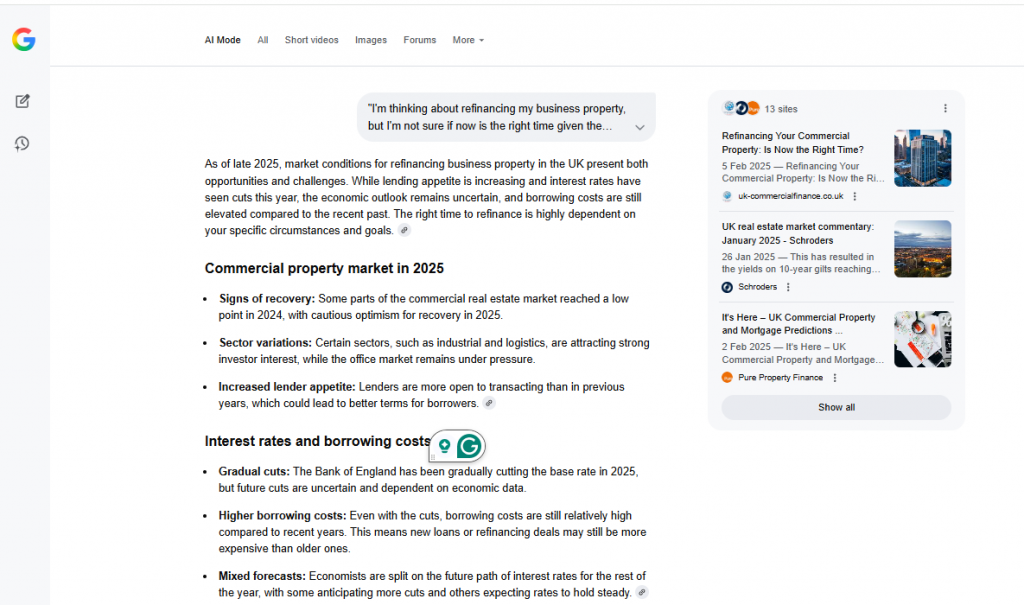 AI Mode Search Query