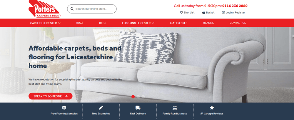 Potters - web design