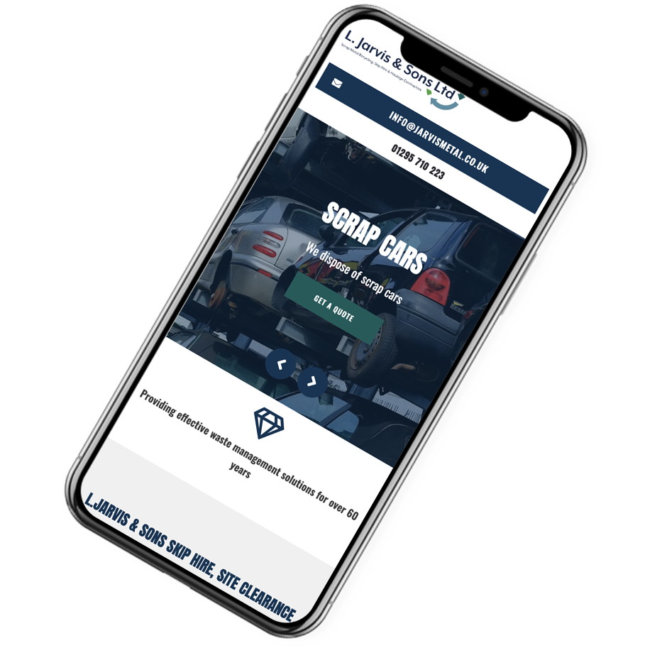 Jarvis Metal website on an iPhone