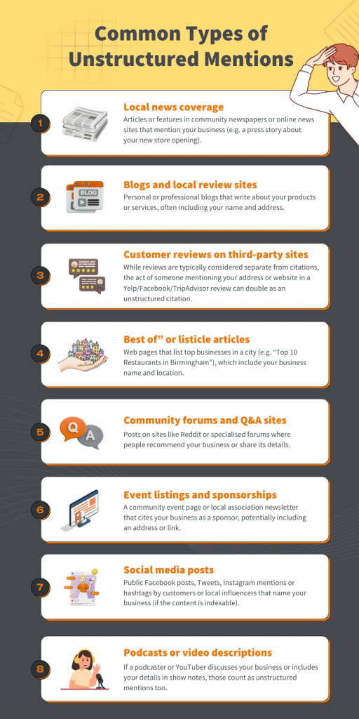 Common Types of Unstructured Mentions