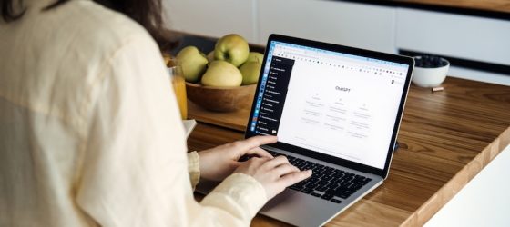 ChatGPT Content Creator at laptop