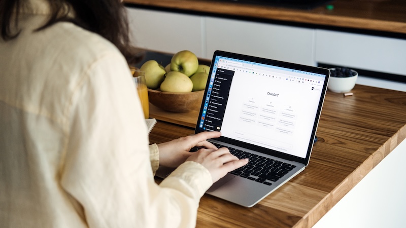 ChatGPT Content Creator at laptop